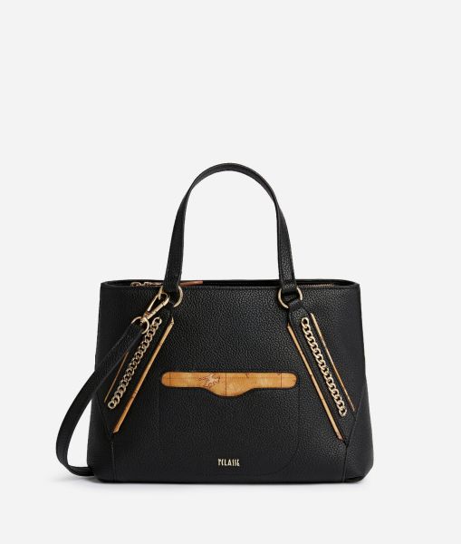 Alviero Martini Madison Handbag With Crossbody Strap Black Women Voucher Top Handle Bags