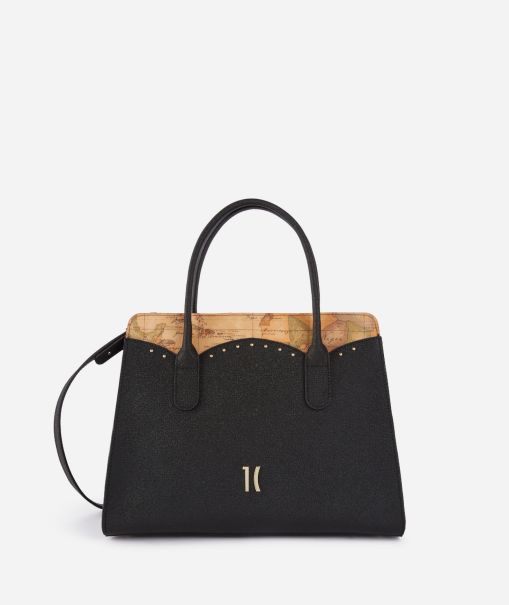 Revolutionize Alviero Martini Top Handle Bags Women City Lights Handbag With Shoulder Strap Black