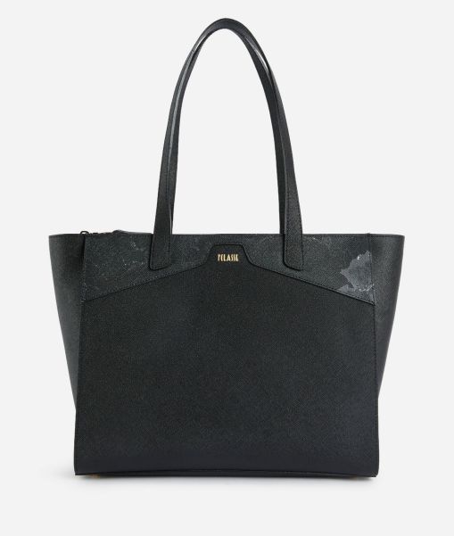 Totes Alviero Martini Glam City Large Shopper Bag With Geo Night Insert Black Contemporary Women