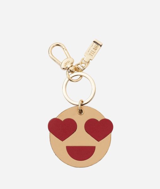Professional Alviero Martini Women Smile Love Leather Keychain Scarlet Red Card Cases & Keyrings