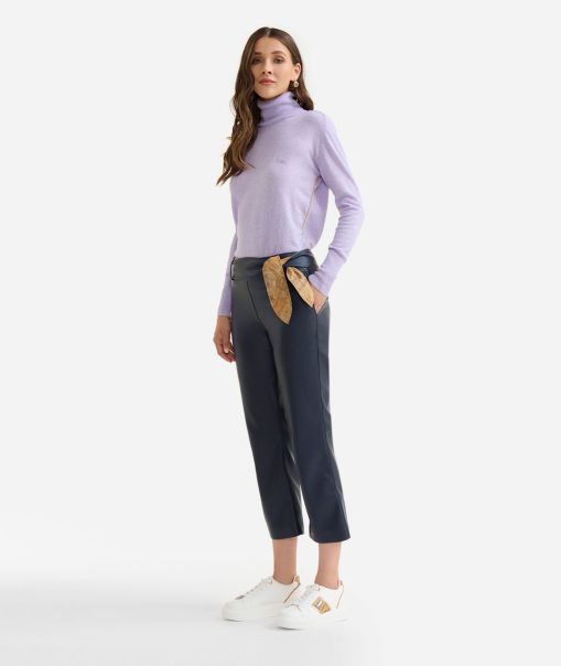 Proven Basic Turtleneck Sweater In Cashmere Blend Yarn Orchid Women Alviero Martini Knitwears, Shirts & Tops