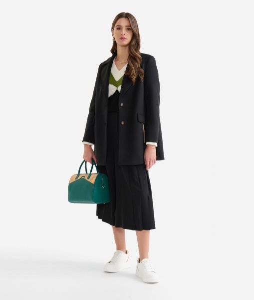 Trusted Women Coats & Jackets Alviero Martini Velour Pea Coat Black