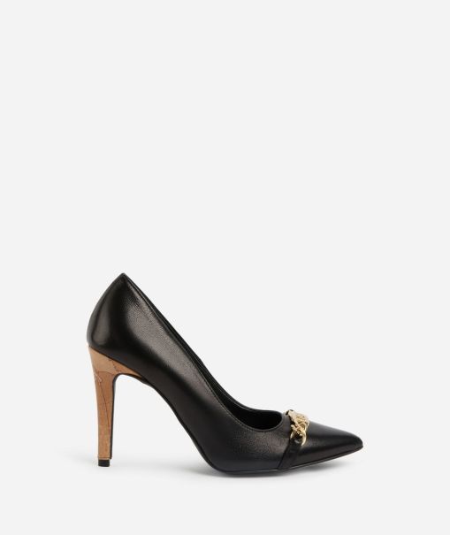Smooth Nappa Leather Pumps With Clamp Front Black Clearance Pumps Alviero Martini Women