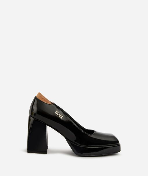 Women Patent Leather Pumps With Walled Toe Black Alviero Martini Pumps Generate