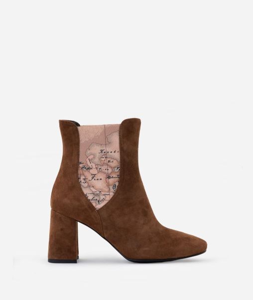 Boots & Booties Alviero Martini New Suede Ankle Boots With Elastic Hazelnut Women