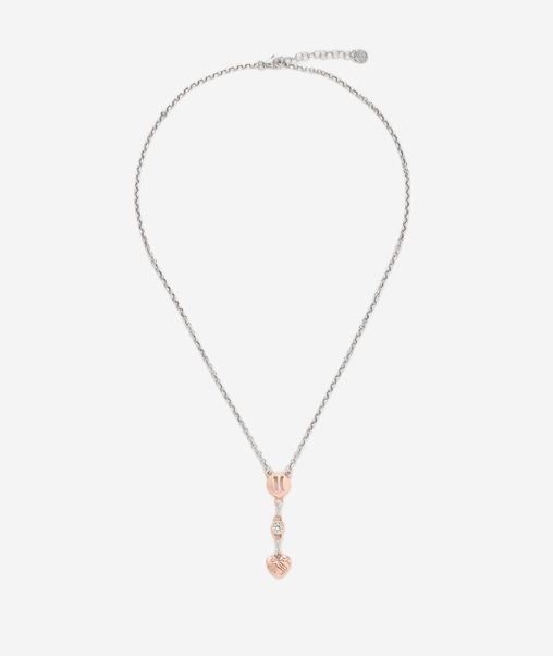 Jewelry Rambla Necklace With Pendant And Rose Gold Dipped Charms In Silver Alviero Martini Knockdown Women