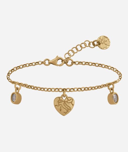 Women Alviero Martini Budget Rambla Bracelet With Three Charms Dipped In Yellow Gold Jewelry
