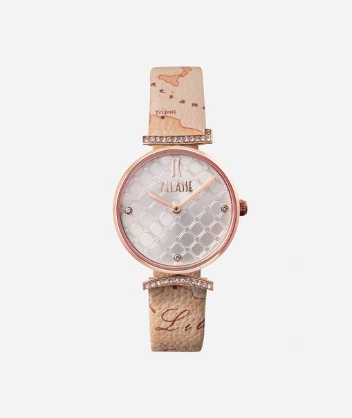 Luxurious Montecarlo Watch With Geo Safari Print Leather Strap Women Alviero Martini Watches