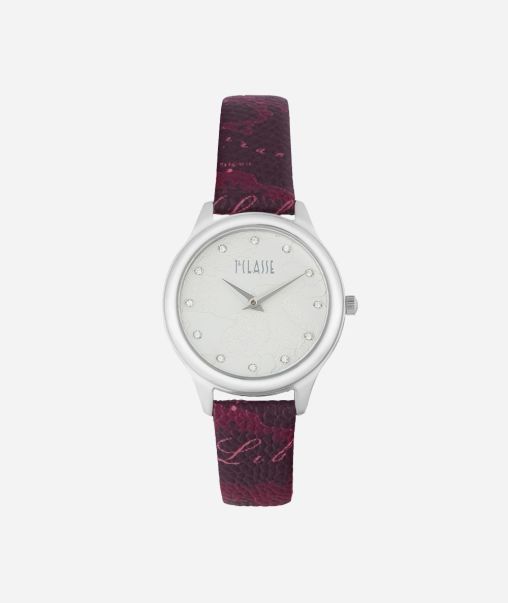 Women Alviero Martini Watches Ischia Watch With Strap In Geo Red Print Leather Embody