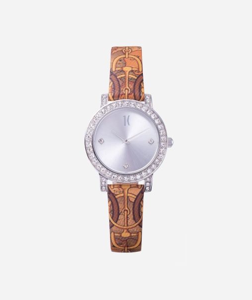 Women Zante Watch With Geo Rinascimento Print Leather Strap Limited Time Offer Alviero Martini Watches