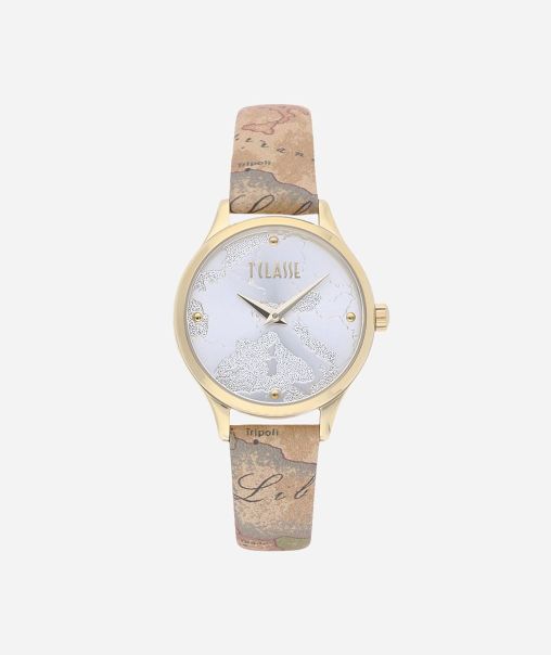Women Discount Capri Watch With Geo Classic Print Leather Strap Alviero Martini Watches