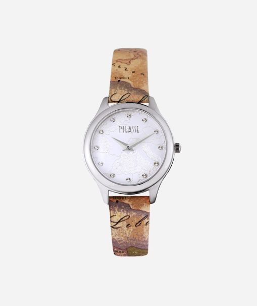 Women Alviero Martini Ischia Watch With Strap In Geo Classic Print Leather Store Watches