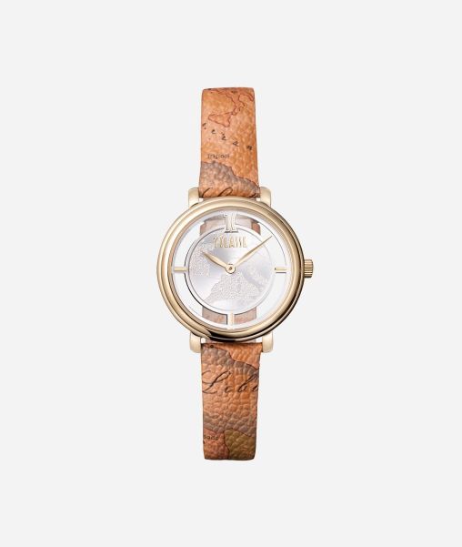 Women Capoverde Geo Classic Print Leather Watch Watches Chic Alviero Martini