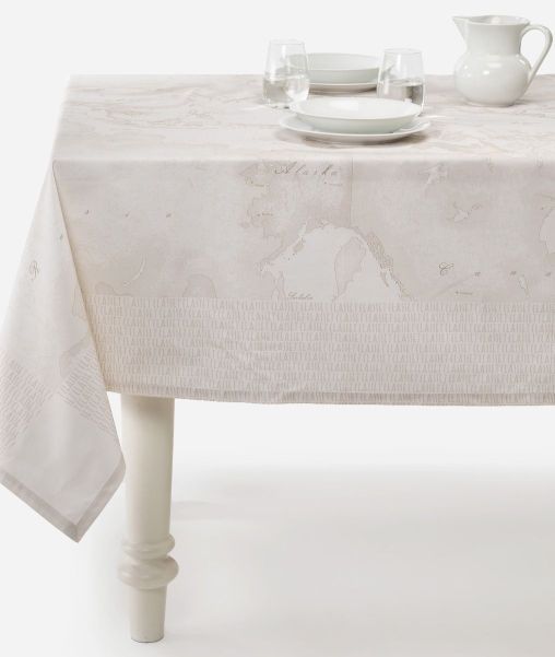 Textile Women Tailored Alviero Martini Geo White Print Tablecloth 150 Cm X 150 Cm