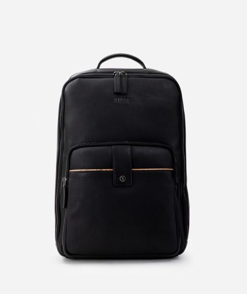 Alviero Martini Leather Business Backpack Black Innovative Men Backpacks & Belt Bags