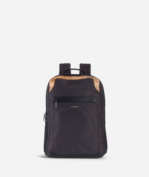 Backpacks & Belt Bags Elegant Geo Classic Laptop Backpack Black Men Alviero Martini