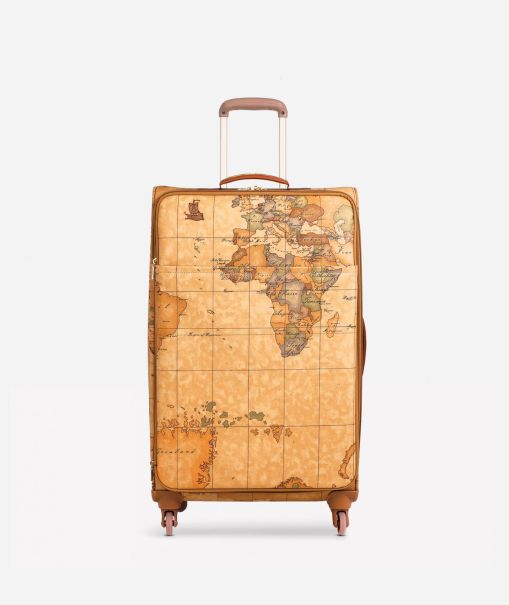 Efficient Men Travel Bags Geo Classic Large Suitcase Alviero Martini