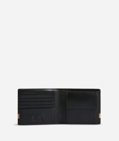 Geo Classic Medium Wallet In Leather Black Men Alviero Martini Wallets Hygienic