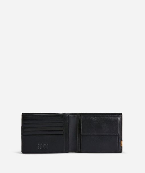 Geo Classic Men's Medium Wallet In Leather Black Men Voucher Alviero Martini Wallets