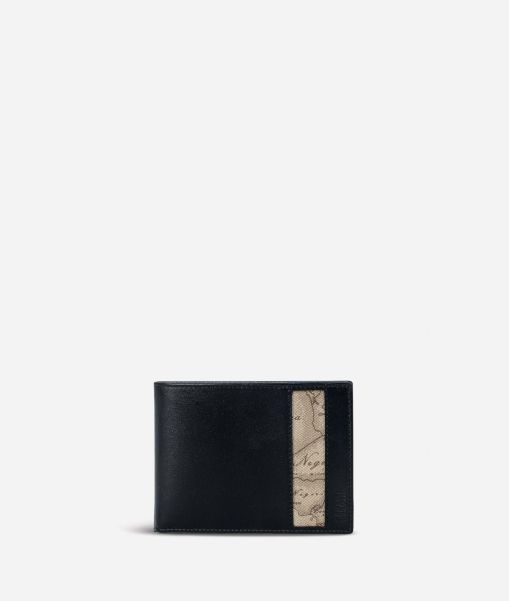 Small Leather Wallet Geo Tortora Fabric Trims Alviero Martini Wallets Professional Men