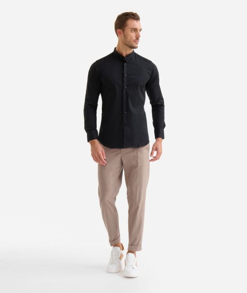Knitwears, Shirts & T-Shirts Men Alviero Martini Korean Cotton Shirt With Patches Black Order