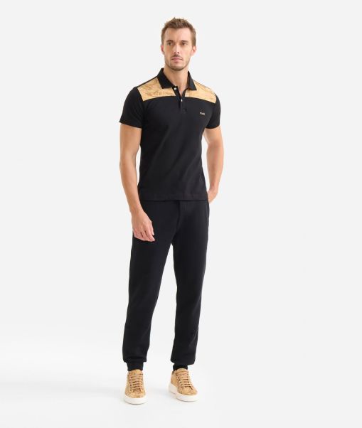 Alviero Martini User-Friendly Men Knitwears, Shirts & T-Shirts Short-Sleeved Cotton Polo Shirt Black