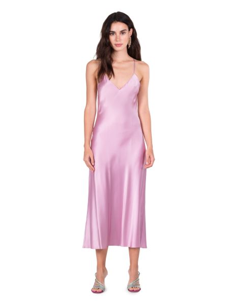 Dannijo Dresses Lilac Open Back Cross Strap Midi Slip Dress Women