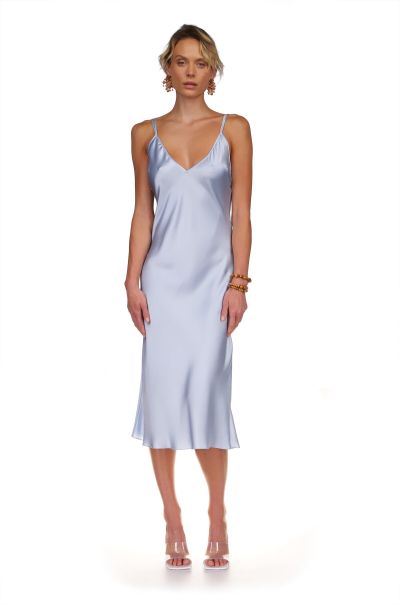 Blue Breeze Deep V Multi Strap Midi Slip Dress Women Dannijo Dresses