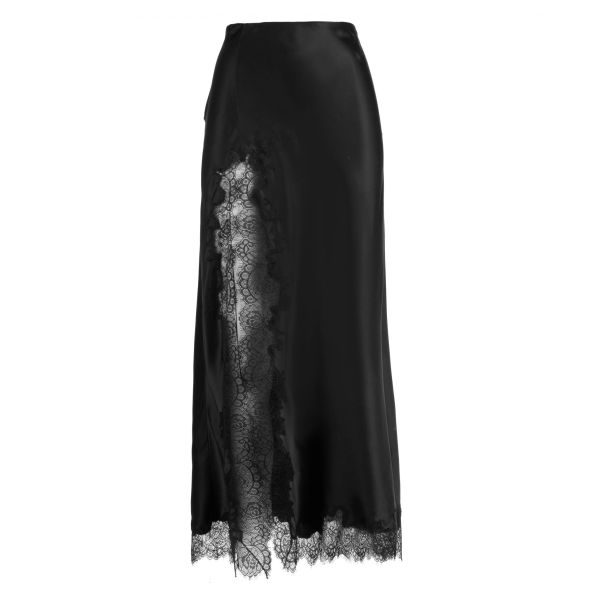 Women Matching Sets Dannijo Black High Slit Lace Applique Skirt