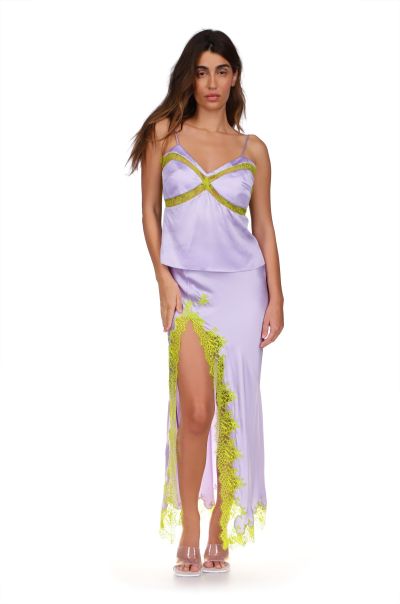 Lavender High Slit Lace Applique Skirt Matching Sets Dannijo Women