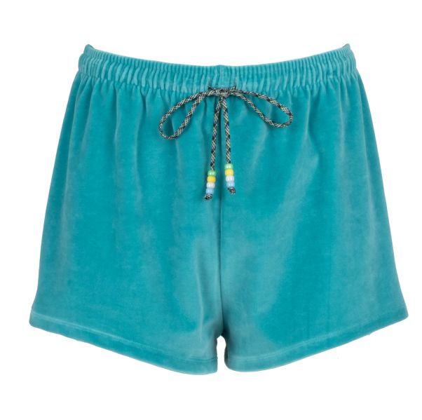 Women Dannijo Matching Sets Neon Turquoise Velour Shorts